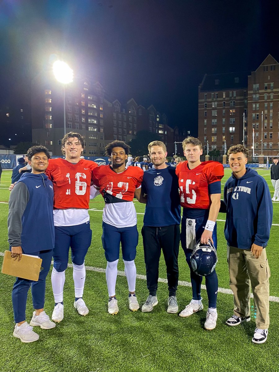 Loved the way this QB Room competed & worked all spring! 🎯 #HoyaSaxa 🦴 🐶