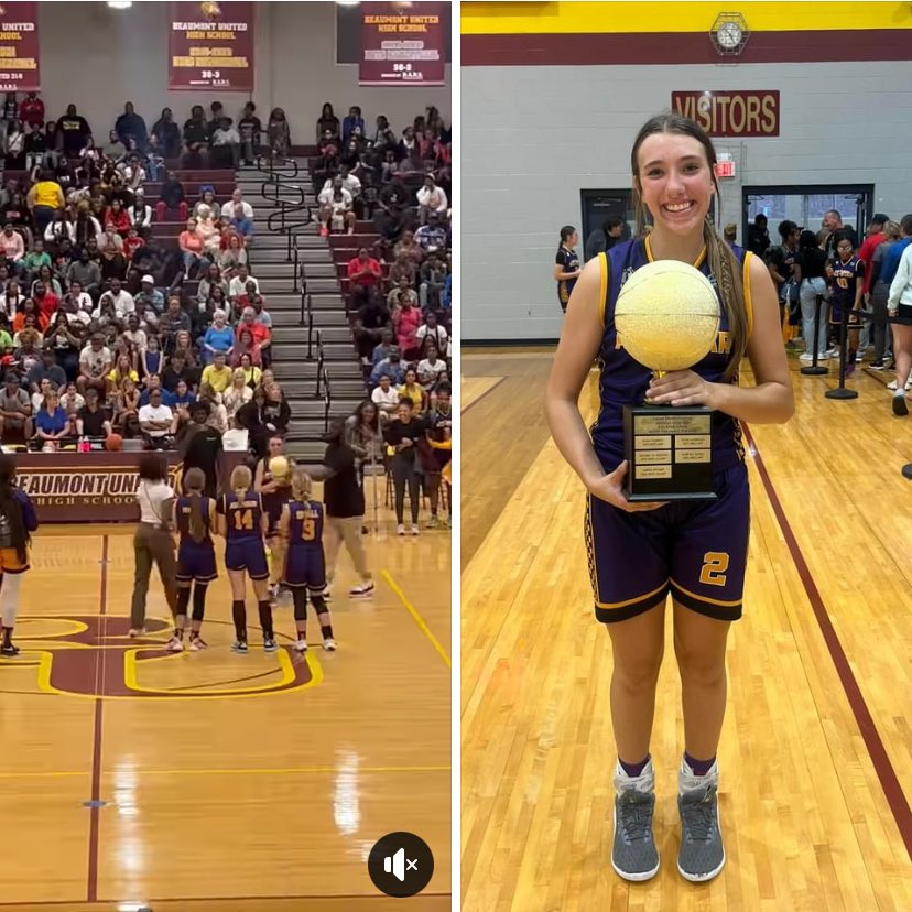 Congrats to our elite 8th grader Bella Elliot for winning MVP of the SETX all star game last night!!! #BeAPanther 🖤💛🖤💛