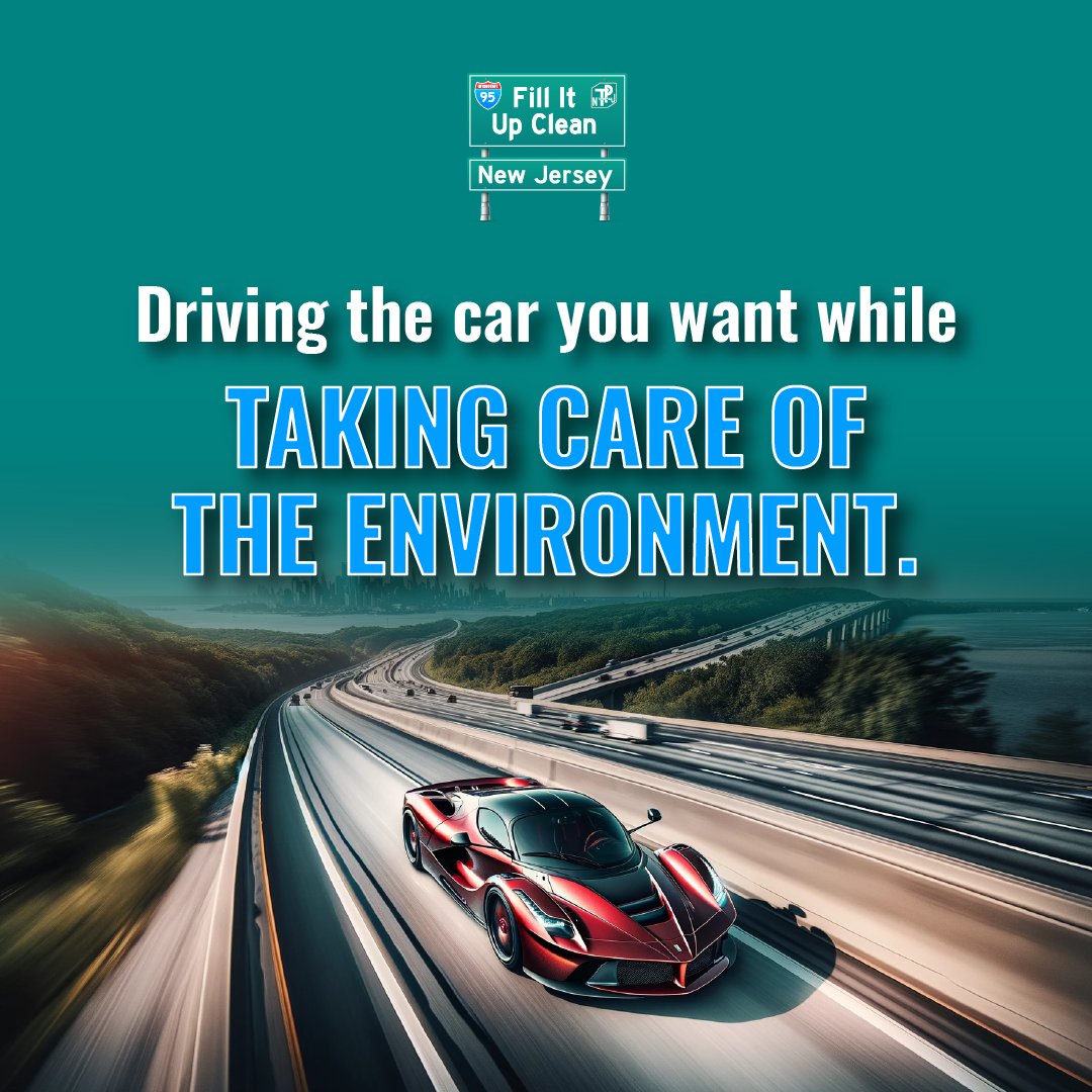 Hit the road in style in NJ with clean fuels—no need to go electric to drive green. #CleanFuelNJ #DriveGreen #NJCleanEnergy