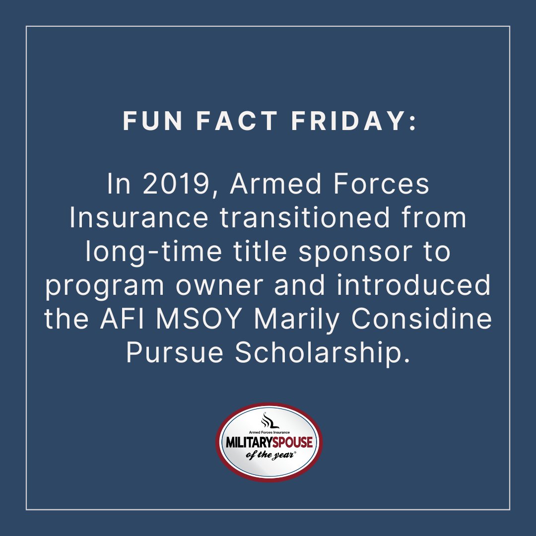 The AFI MSOY Marily Considine Pursue Scholarship is named after AFI’s 2013 Fort Hood SOY, Marily Considine, who passed away on February 10, 2019 after a courageous battle with breast cancer. Visit ow.ly/ZFBu50Rnu3H to learn more. #AFIMSOYFamily #MSOY24