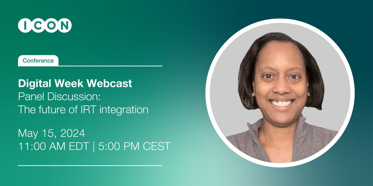 Register today for insights from our #IRT expert, Mia Carter, who will be participating in a panel discussion on the future of IRT integration. ow.ly/5zI950RmROI