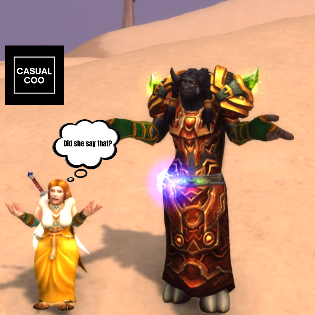 @CasualCoo's Casual Pro Tip: Mute you mic & communicate exclusively in memes or dance during raids. Nothing breaks the tension like a well-timed 'That's what she said.' #raidmechanics #gamertips #gamingadvice #protips #casualadvice #forthecasual #worldofwarcraft