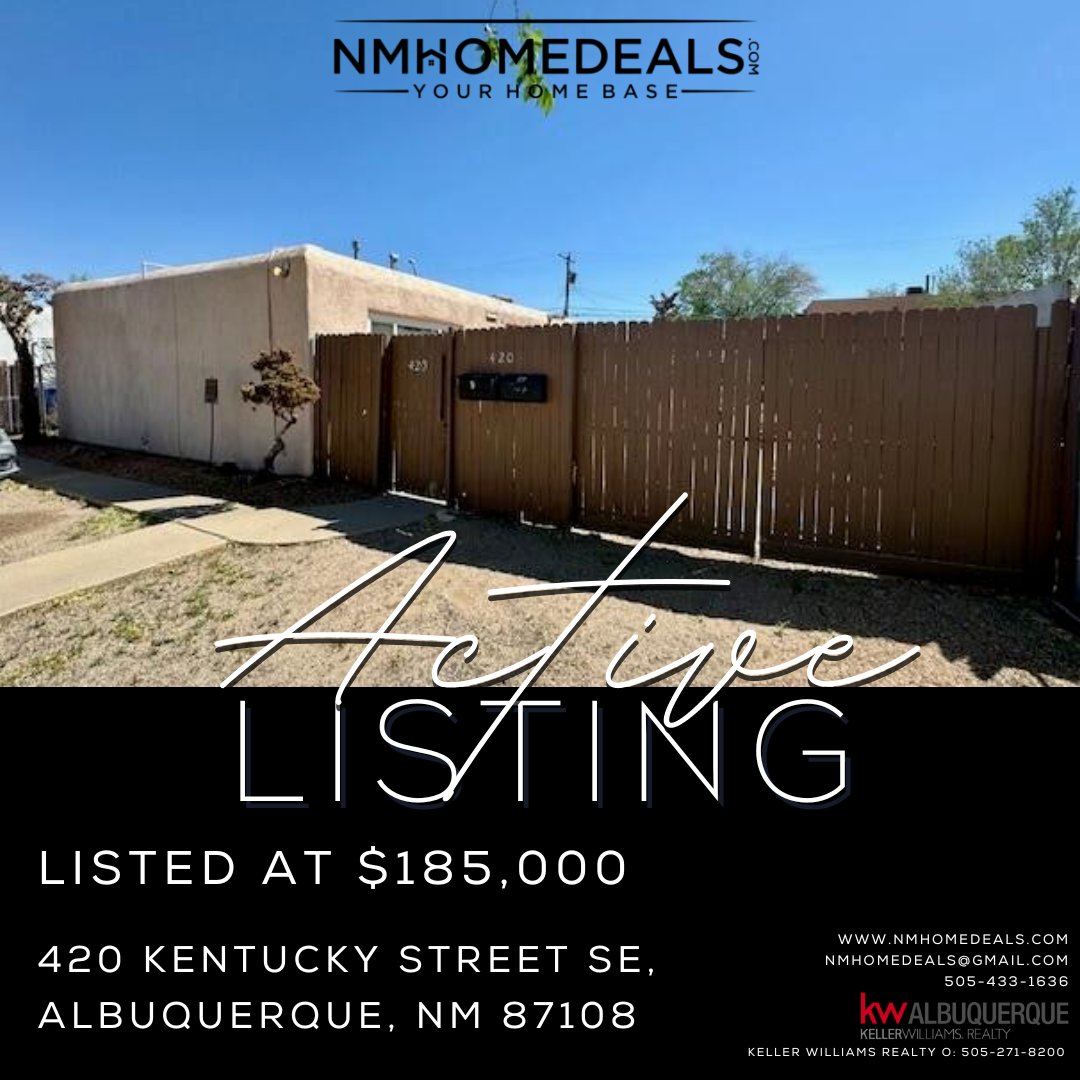 ✨ACTIVE LISTING
Great investment opportunity! Large 2 bedroom units with onsite storage. With a little effort and investment, this duplex can be a fantastic opportunity. Message us for more information!☎️✉️
#nmhomedeals #yourhomebase #activelisting #listwithnmhomedeals
