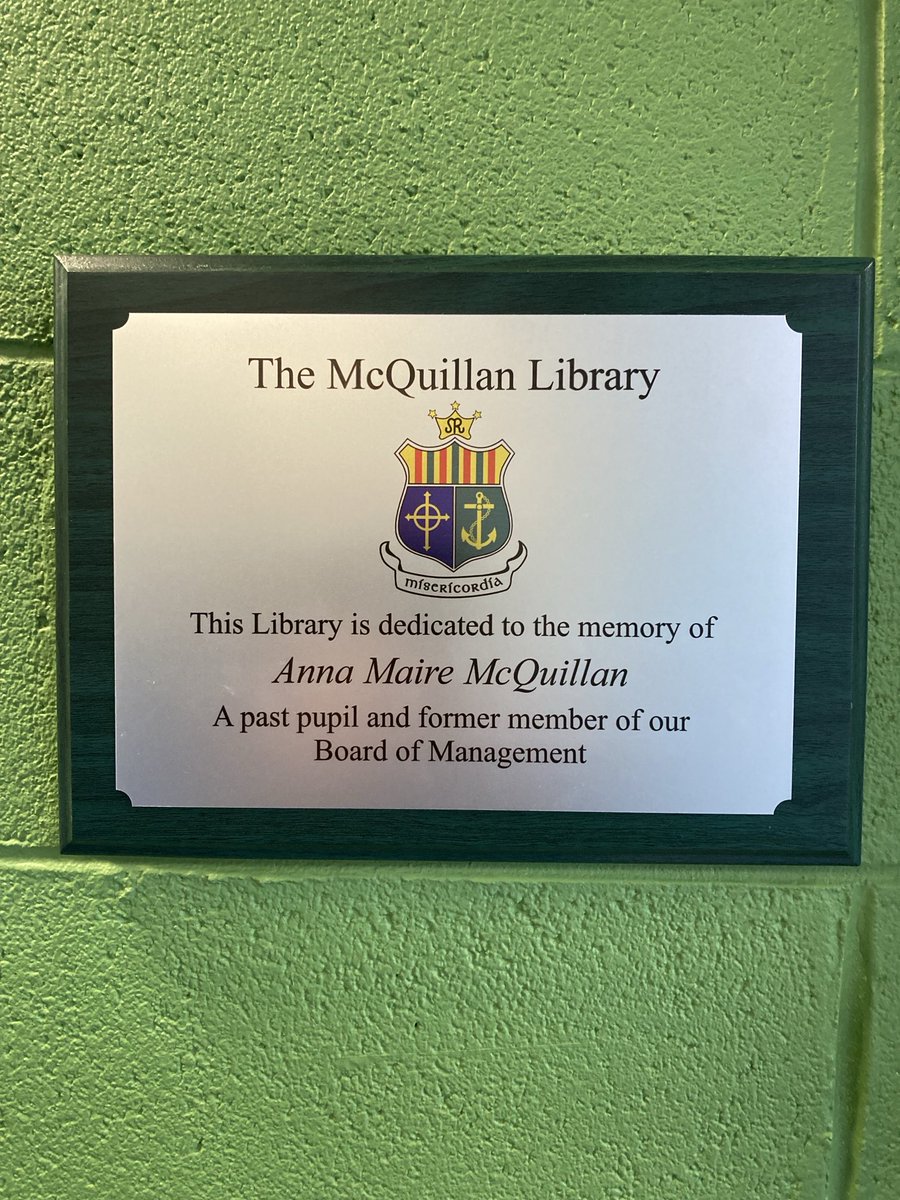 Delighted to be in Mercy Inchicore to celebrate the opening of the McQuillan Library named after Anna McQuillan a former parent and Board of Management member. An amazing women who has left a lifelong love of books as an enduring legacy for the school.