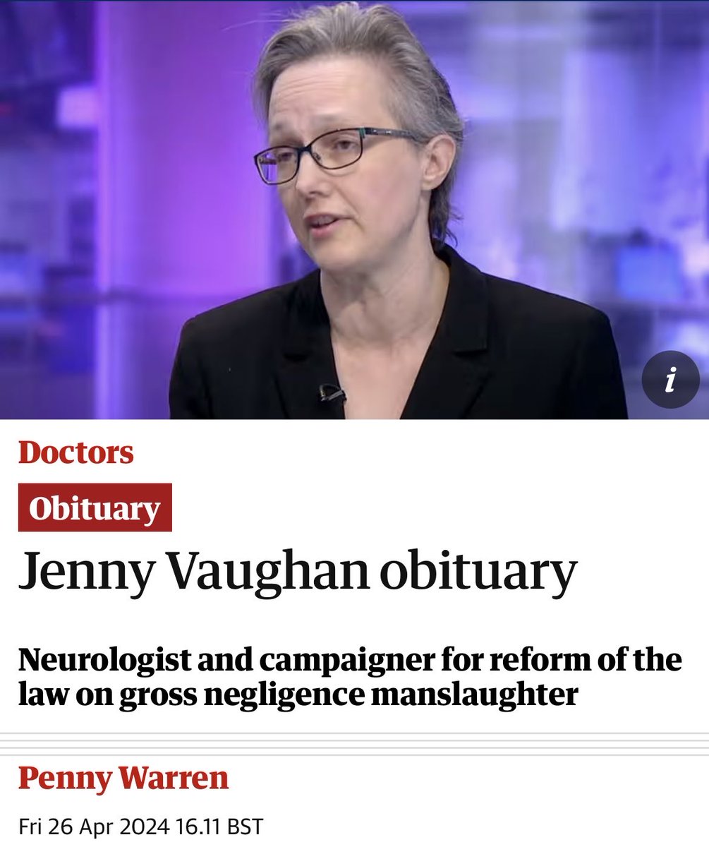 Such a beautiful obituary of the moral colossus & campaigning legend that was Jenny Vaughan. Fearless, principled, courageous, humane. She will be so sorely missed 💙 theguardian.com/society/2024/a…