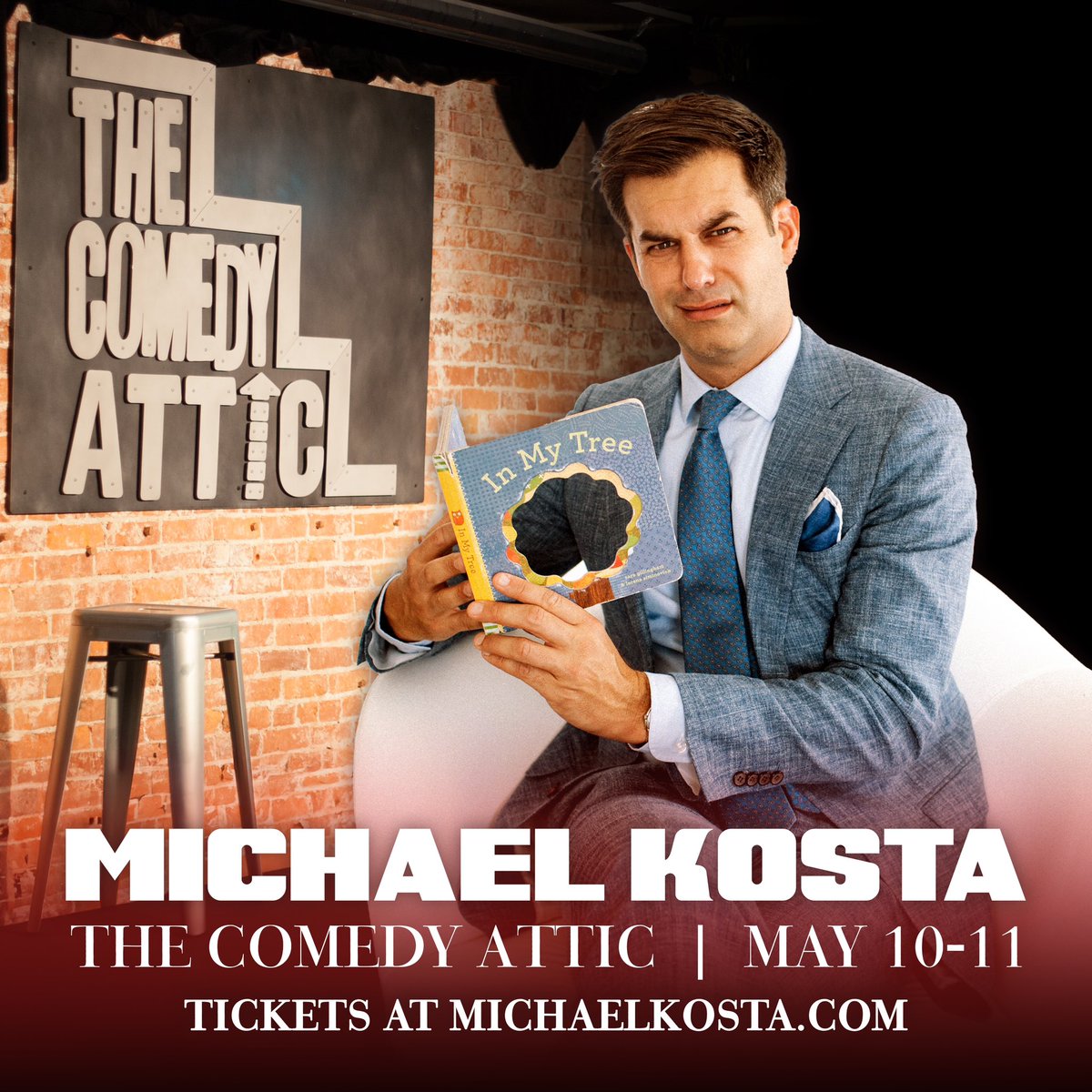 I’m reading off my favorite jokes in Bloomington, IN at @comedyattic May 10-11. Be there or be square. #MichaelKosta #Standup #Indiana Get your tickets: michaelkosta.com