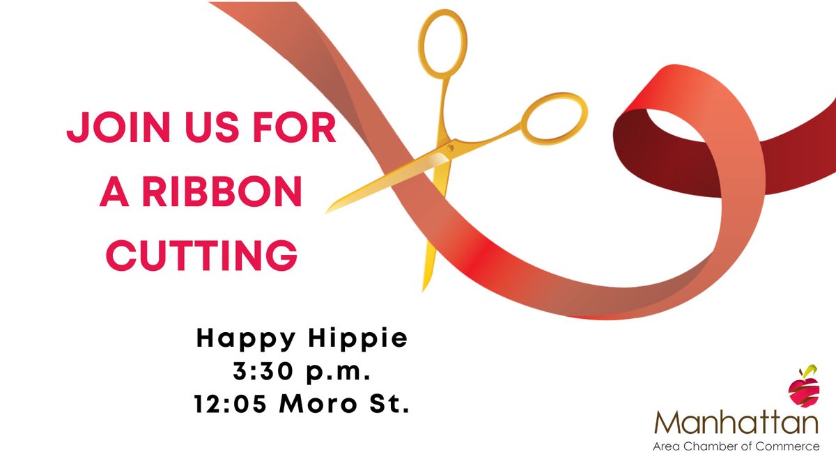 Join us today for a ribbon cutting at Happy Hippie Aggieville, 3:30 p.m., 12:05 Moro St.