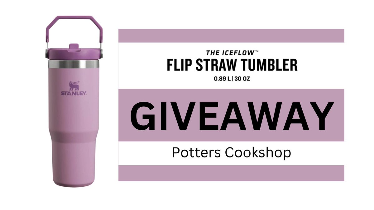 Enter to #win this #STANLEYICEFLOW 890ML #FLIPSTRAW #TRAVELTUMBLER IN LILAC worth £39.99! Simply: * Follow us, like & retweet this post * Tag us & friend(s) + hashtags #stanleyiceflow #potterscookshopstanley #cookshop #essex See T&C's in comments #stanleyflask #giveaway