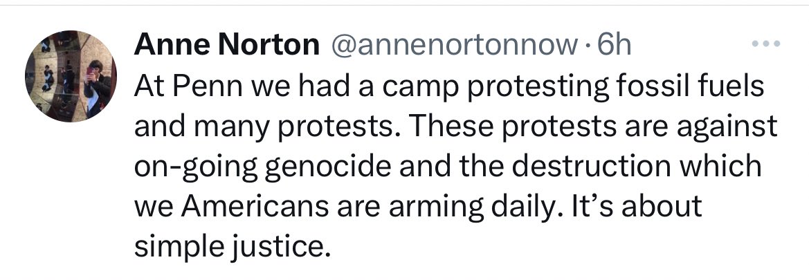 Hey Professor Norton, I am a student at your university. I worked hard to get in and even harder to afford it. If you want to protest Israel, you should have gone into politics. You went into academia. 

So please focus your efforts on what students are paying for, an education.