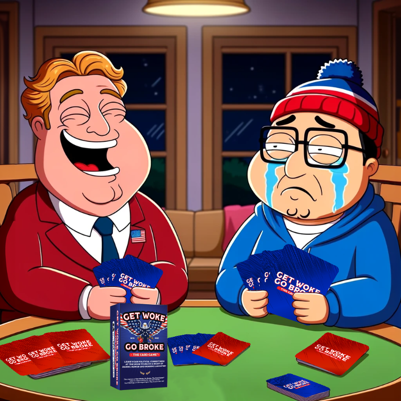GWGBTCG's tweet photo. 🚨 Get ready to push the boundaries with Get Woke, Go Broke: The Card Game! 🚨 Laugh, cringe, and maybe even offend with 504 satirical, politically incorrect cards! It's all in good fun... or is it? Play at your own risk and leave political correctness at the door!