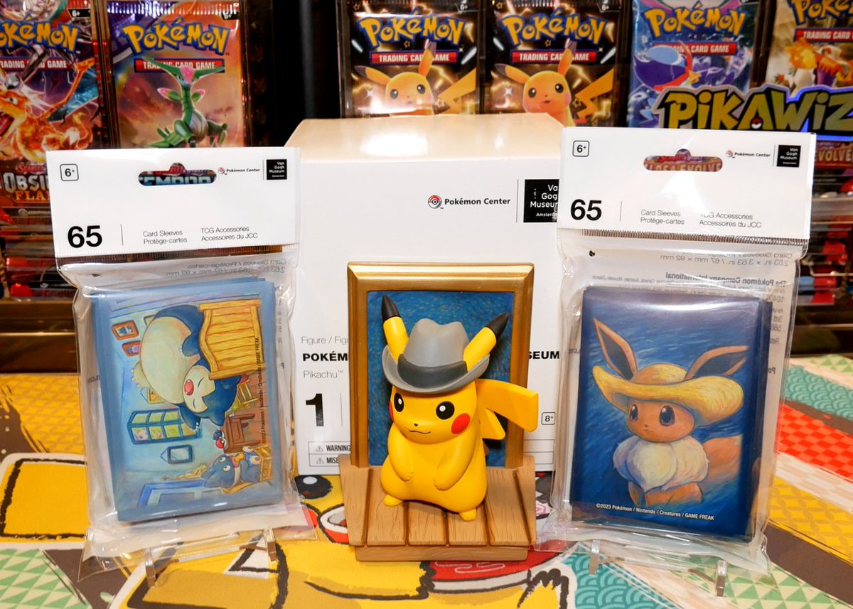 Van Gogh giveaway, sponsored by the wonderful @pikawiz! Winner gets a Pikachu figure, a pack of Snorlax sleeves, and a pack of Eevee sleeves.💛

-Follow: @peakuhstreams and @pikawiz 
-Retweet!

Winner drawn Wednesday, May 1st using TwitterPicker. US only for shipping reasons.