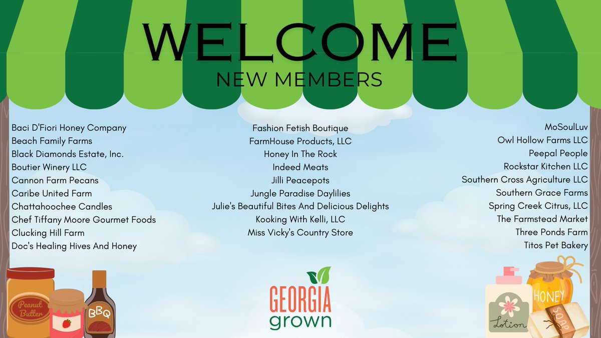 We're thrilled to introduce the newest members of the #GeorgiaGrown family! Join us in extending a warm #Georgia welcome to our latest additions! #Agriculture #Agribusiness #ShopLocal #BuyLocal
