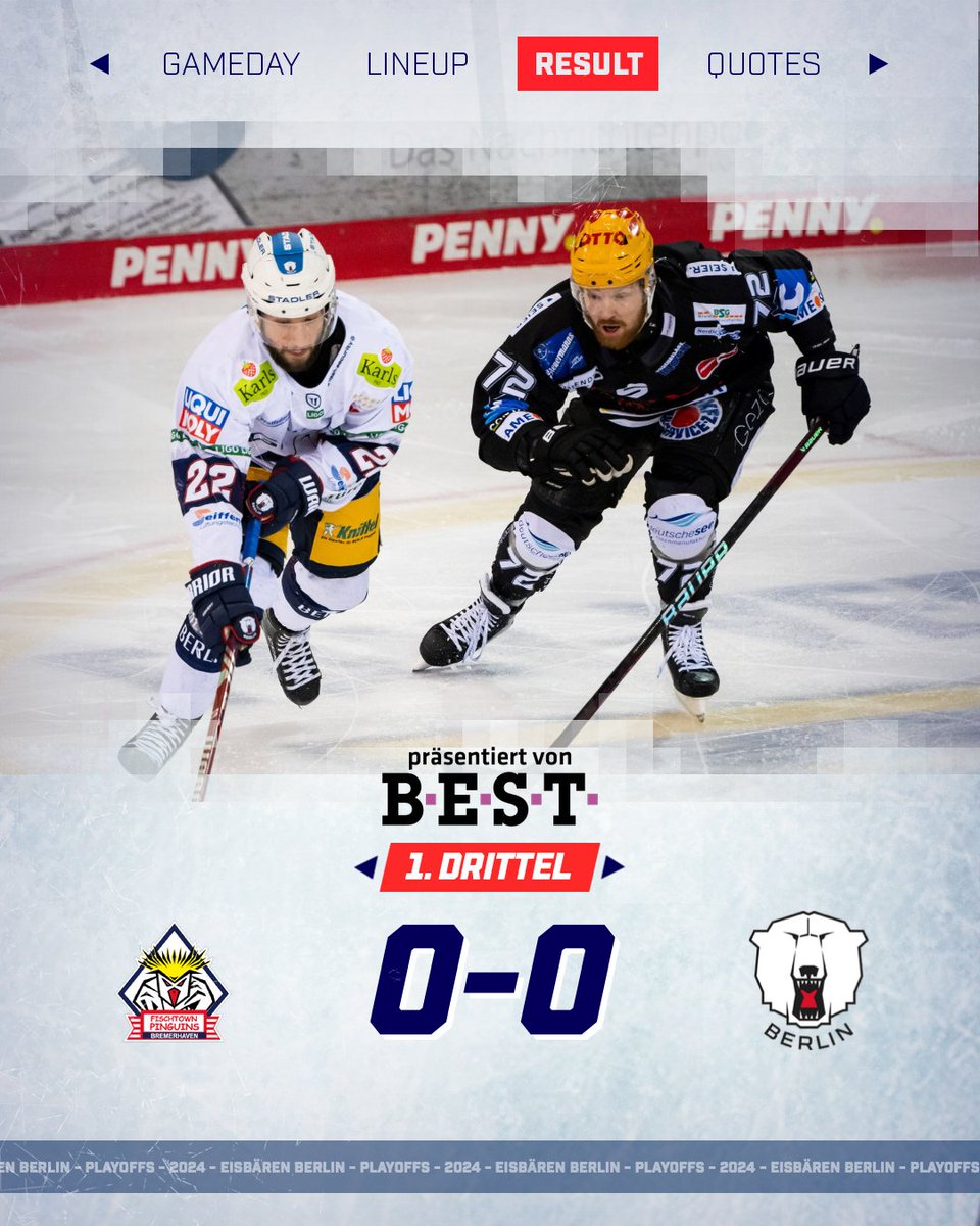 Fischtown Pinguins Bremerhaven - Eisbären Berlin 0:0 | 1/3 #BHVvsEBB #NextLevel #Playoffs24