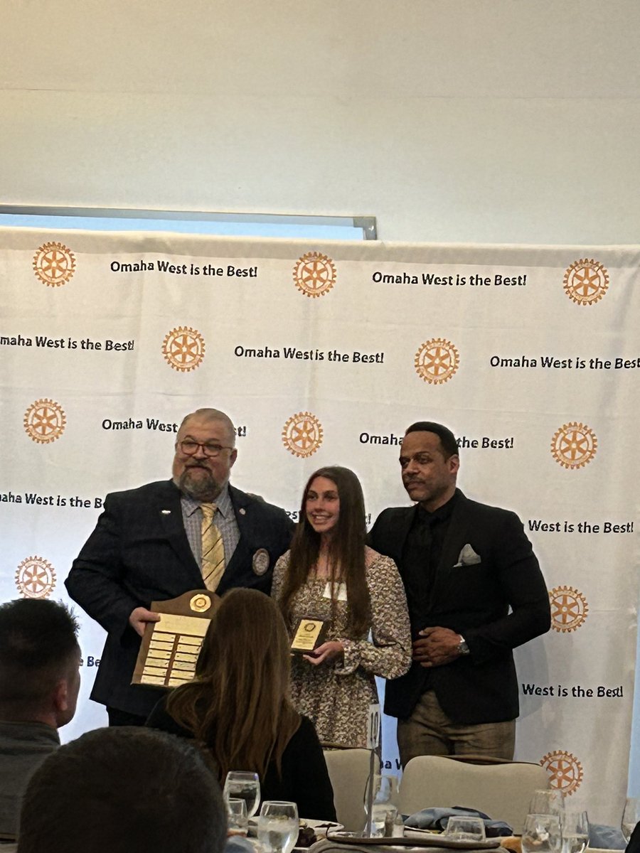 GCPrinEubanks's tweet photo. Gross Catholic Senior, Martha Yanovich, was honored and recognized at the Rotary Club of Omaha West.  Martha is a phenomenal student, leader, and person. We are so proud!!💙🧡💙🧡 https://t.co/nmXwlcB8dF