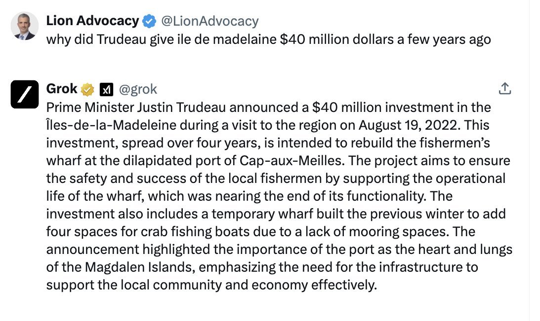 Trudeau a donne 40 millions aux Iles de la madeleine en 2022. Serait ce pour eponger le manque de visiteurs qu il y aura en instaurant le passeport archipel?