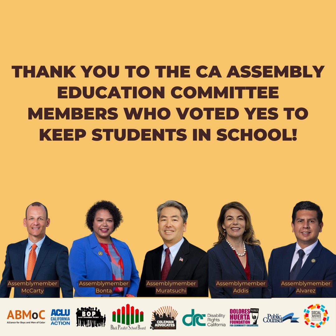 Thank you, @Ash_Kalra, for your advocacy! We are also proud of our co-sponsors who helped pave the way to the bill's passage - @ACLU_CalAction, @DoloresHuertaFD, @AllianceforBMOC, @DisabilityCA, Black Organizing Project, @SACBPSB, @ColemanSF1, @sjli_ca, and our partners. 👏👏