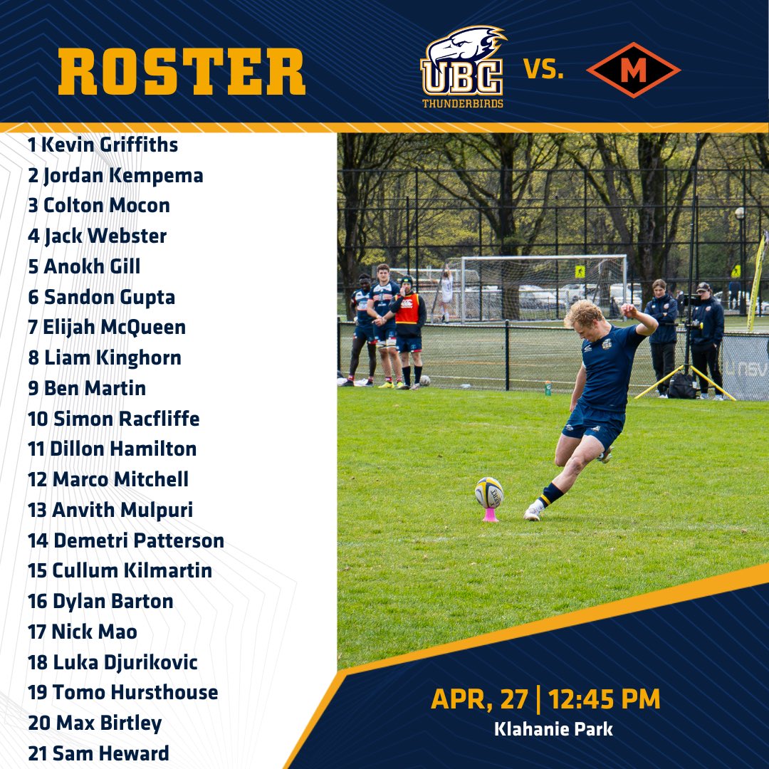 Both teams this week are playing in the Semifinals ⚡️

The Braves will be starting the day off playing @meralomarugby over the bridge at Klahanie Park. 

The Birds will finish the day off playing @ubcobravensrugby down at Jericho Beach. 

#gobirds ⚡️🐥