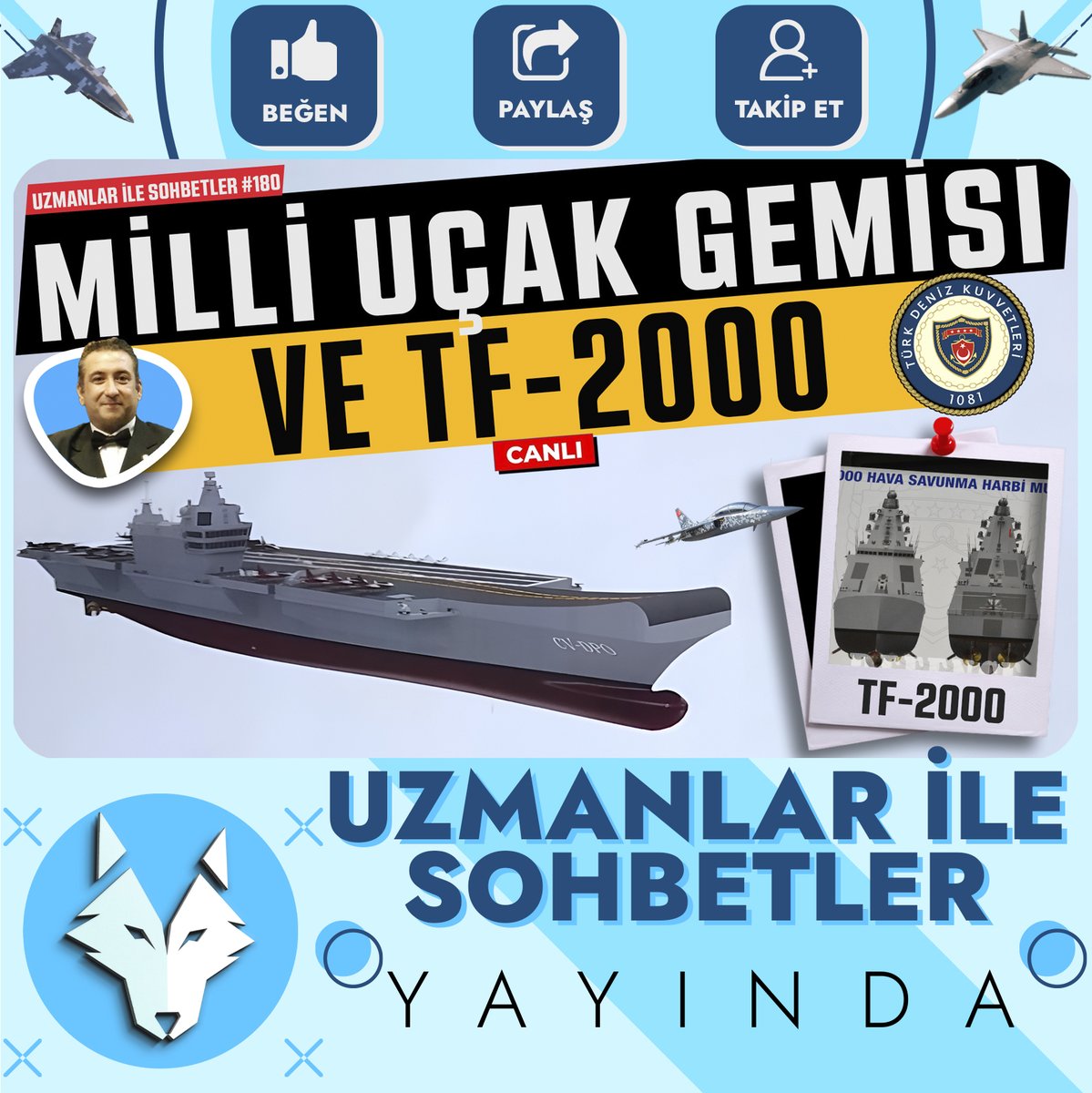 📢Milli Uçak Gemisi ve TF2000 | Canlı Soru - Cevap 🔗youtube.com/live/y4mbafmT0… #milliuçakgemisi #tf2000 #hürjet #kızılelma #bayraktartb3 #anka3 #türkdenizkuvvetleri #canlı #sorucevap