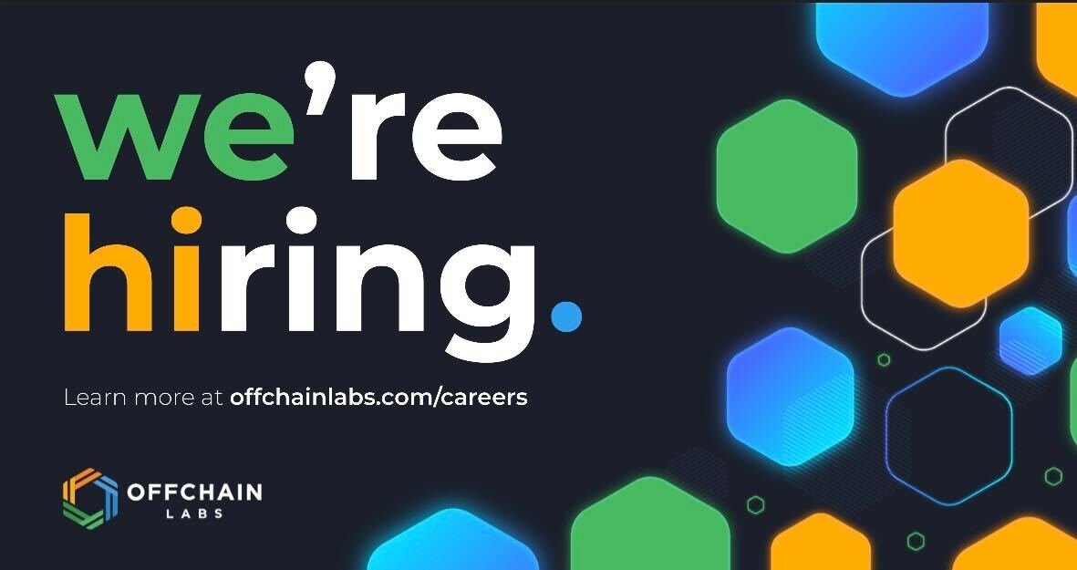 Looking to scale Ethereum? Join our team and contribute to multiple developments across Prysm, Arbitrum Orbit, BOLD, Stylus, and many more! We're hiring across C Suite, Engineering, Product, Marketing, and Partnerships. Apply using the link below 👇 offchainlabs.com/careers