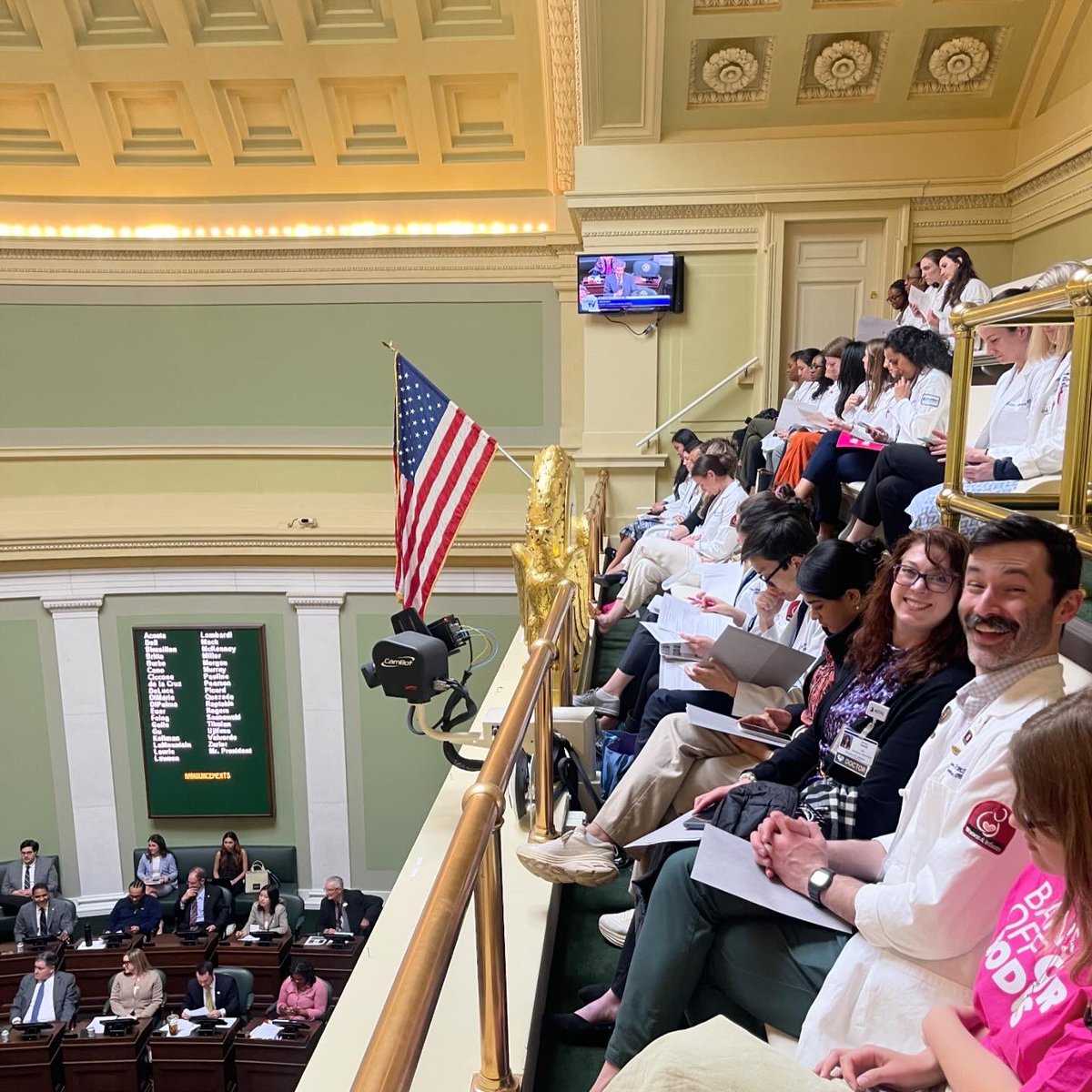 The doctors are IN. 🥼 Thank you to all the doctors who joined us at the State House yesterday in support of the Shield Bill! It passed out of the Senate Committee and is now off to the Senate floor next Thursday to be voted on. 🗳️💪🏼👏🏼