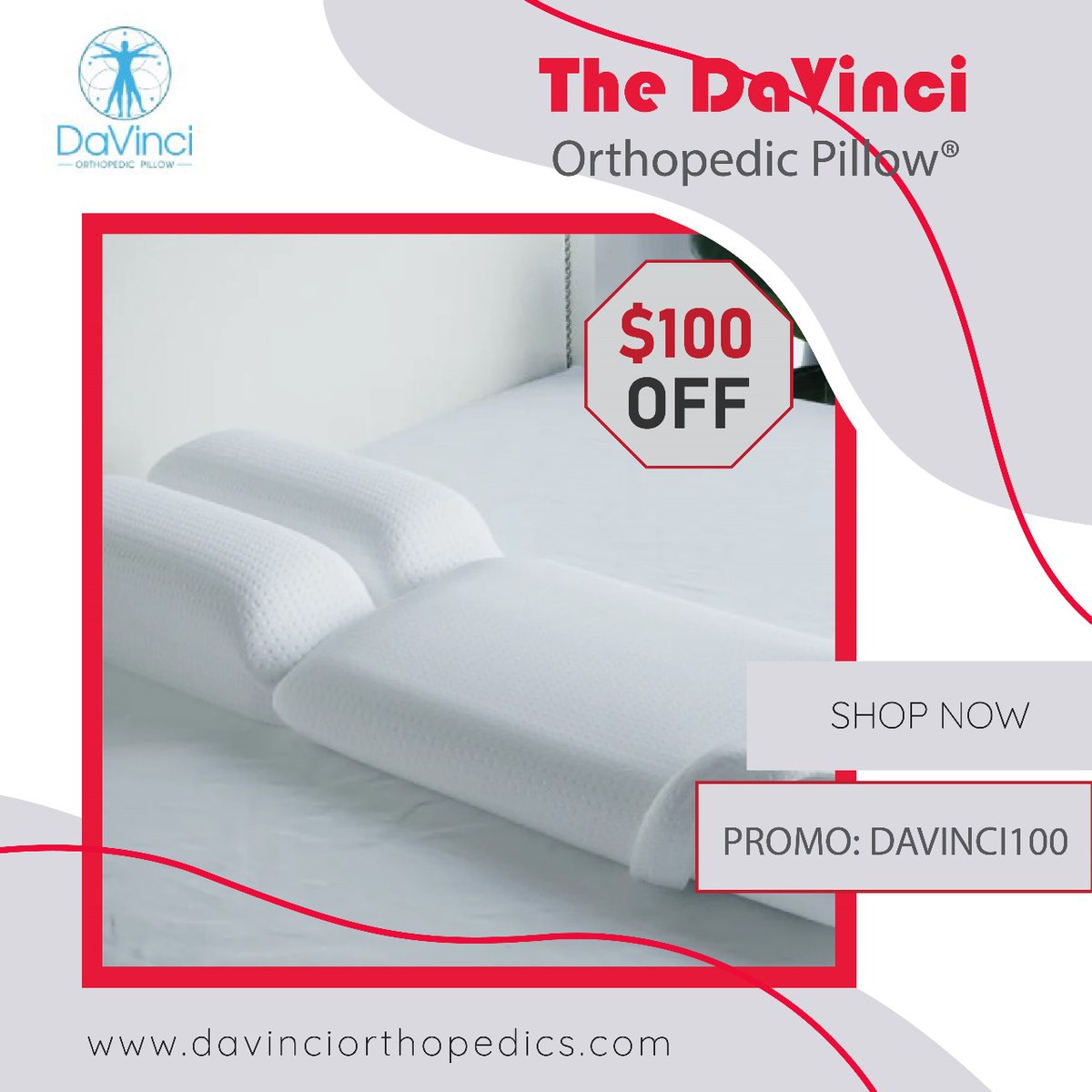 Tired of back, neck, and shoulder pain ruining your sleep? Enter the DaVinci Orthopedic Pillow®! 📷 Say hello to relief and goodbye to discomfort with its targeted support. 📷 Transform your nights into blissful, pain-free sleep sessions! 📷 #SleepRelief #OrthopedicComfort 📷