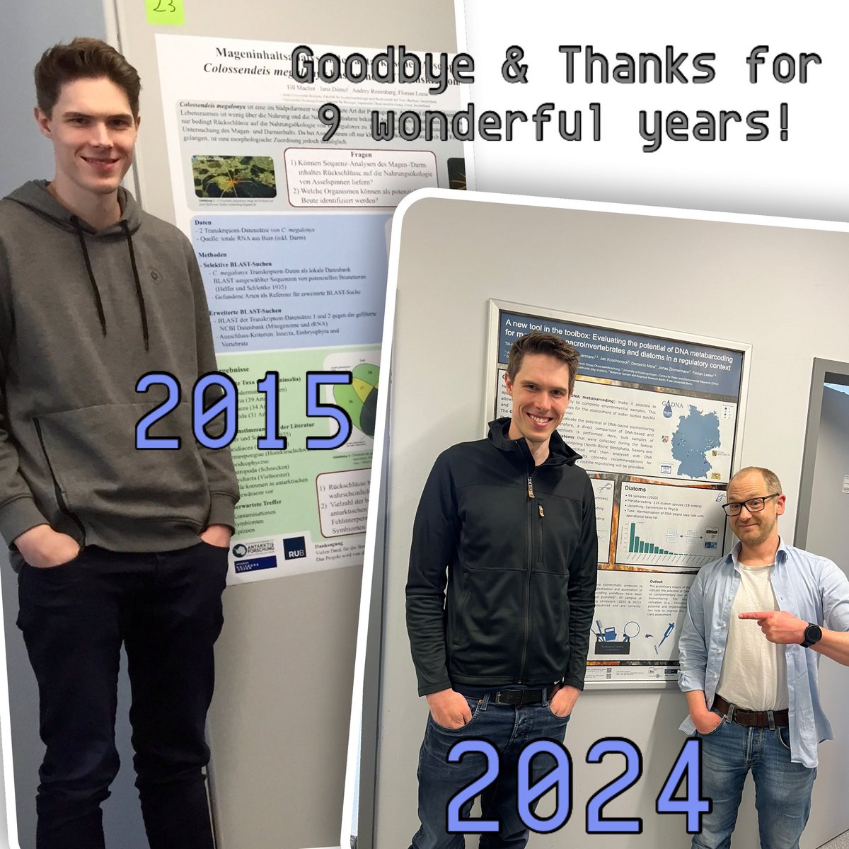 Time to say farewell to @TillMacher A big THANK YOU for 9️⃣ wonderful & scientifically very creative & productive years @unidue - with focus on #eDNA #metabarcoding Enjoy the new endeavors @TrierUni in the #KrehenwinkelLab & always welcome here. #Biodiversity #Monitoring