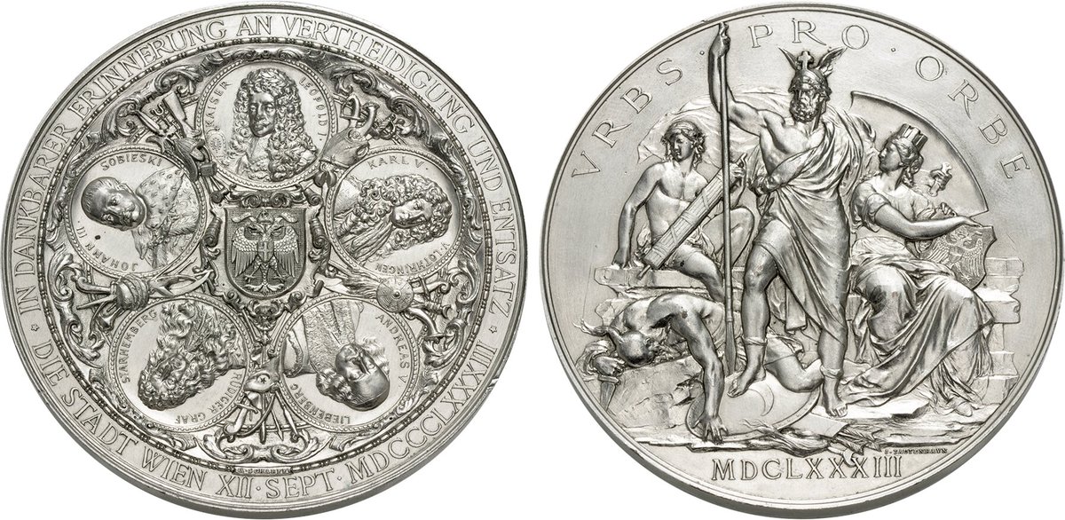 AUSTRIA,  Austro-Hungarian Empire. Franz Josef I. 1867-1916. Silvered Æ Medal  (72mm, 136.0 g, 12h). Bicentennial of the Liberation of Vienna from the  Turks.
#coins #ancientcoins #ancienthistory #coincollecting #numismatics #austria #vienna #turks #worldhistory #worldcoins