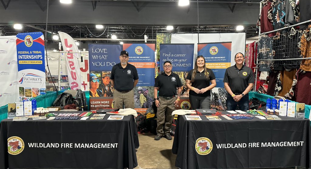 BIA wildland Fire is at the #GatheringofNations providing fire prevention info and swag to kids and job opportunity information. Stop by our booth to say hi!