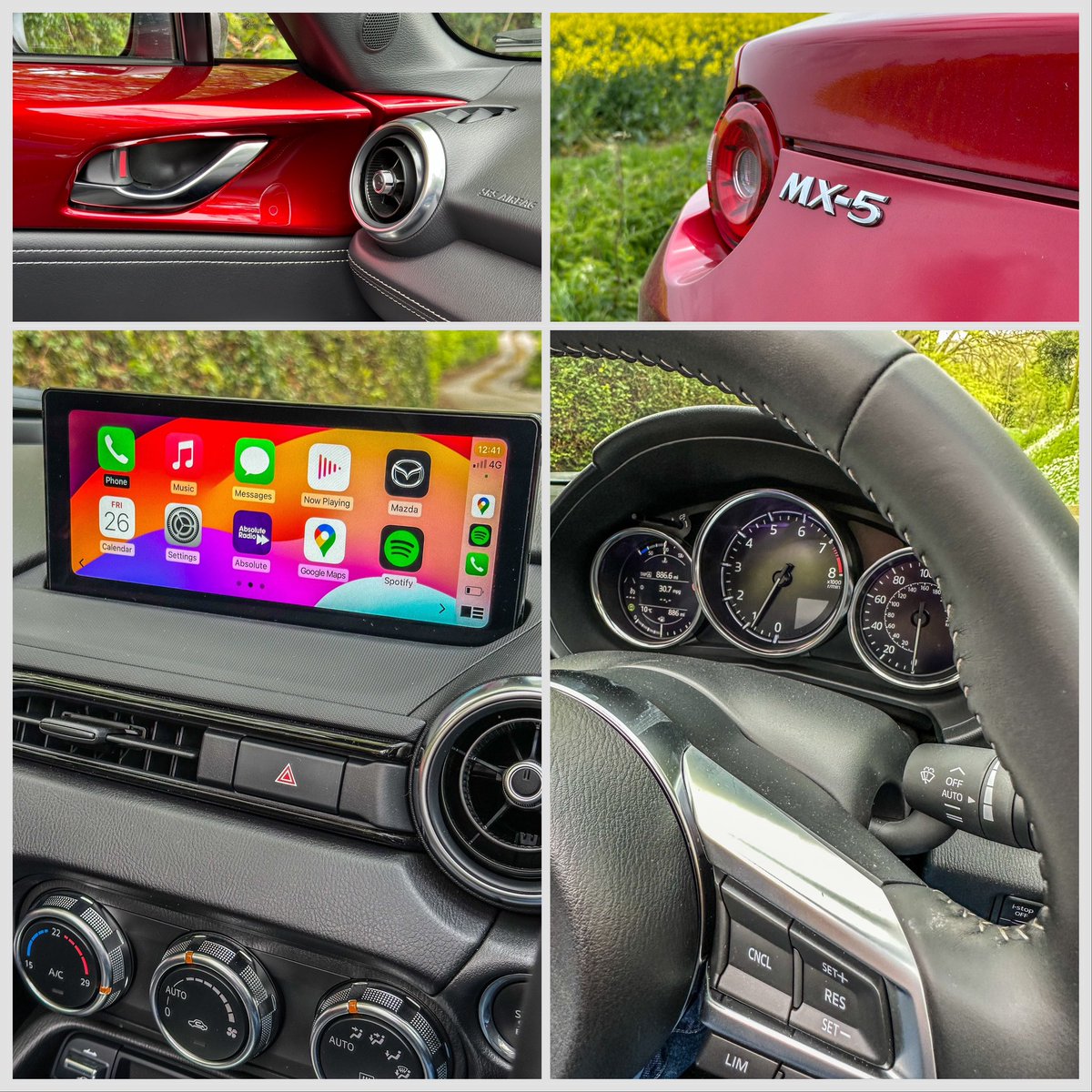 I haven’t driven a new car for a while so my lovely colleagues at @ParkersCars loaned me this MX-5 RF. Having switched off the annoying bing-bong noises and sussed out the screen controls (you don’t get any of this in a 2CV!), so far, so good - crucially, it feels like an MX-5.