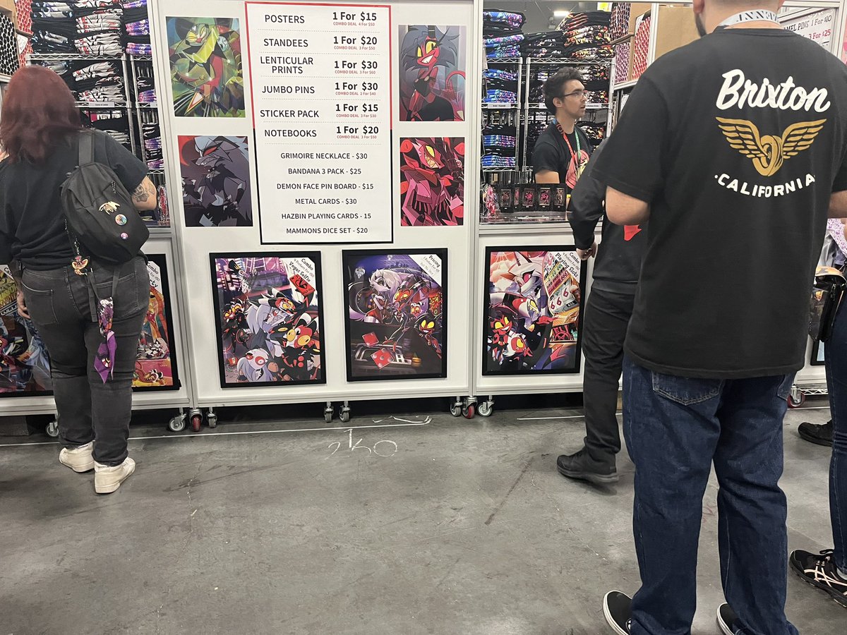 waiting in the helluva boss merch line and they have the posters from last year too, i’m gonna die!!!!!!!!!!
