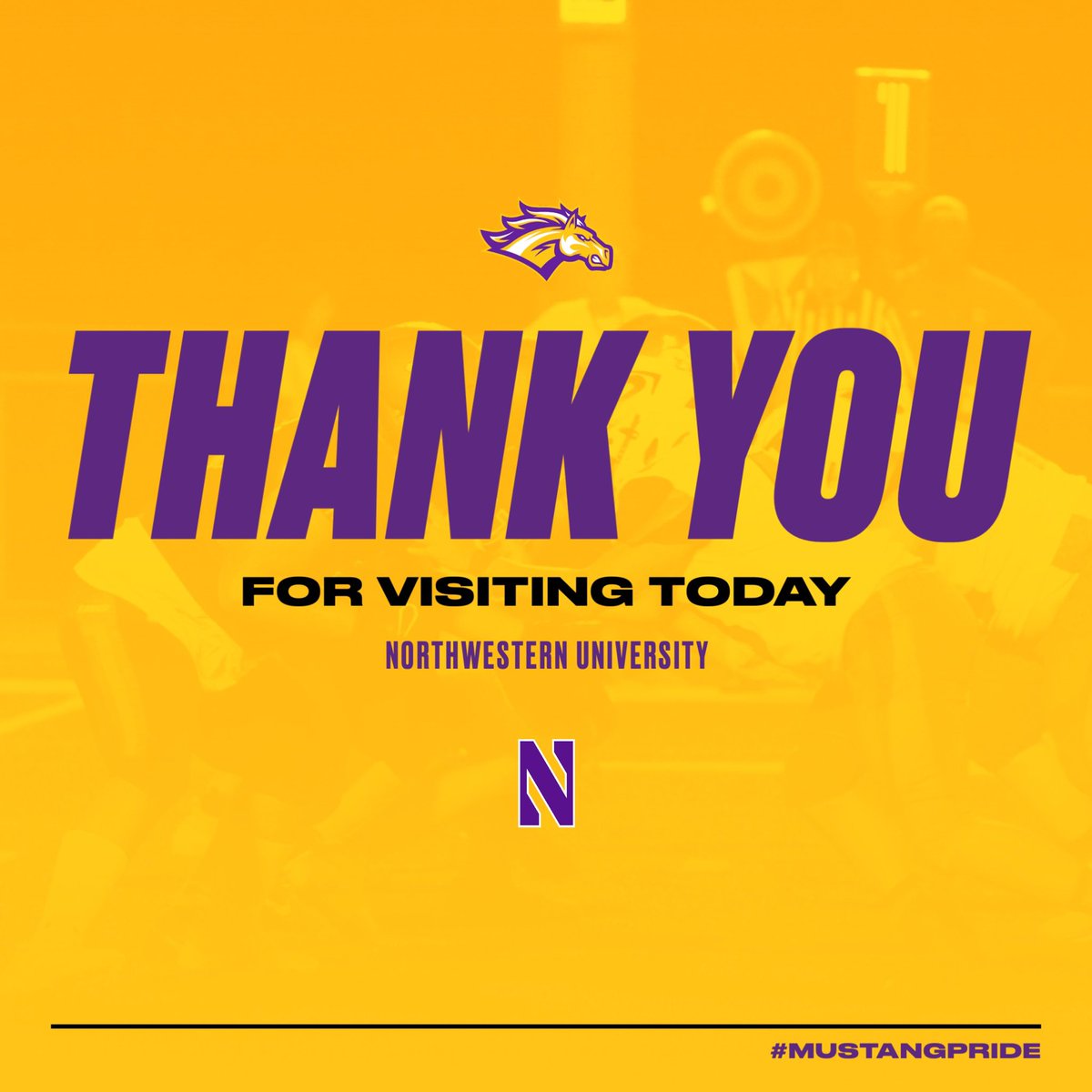 Thanks @NUFBFamily for stopping by and checking in on our program. #MustangPride