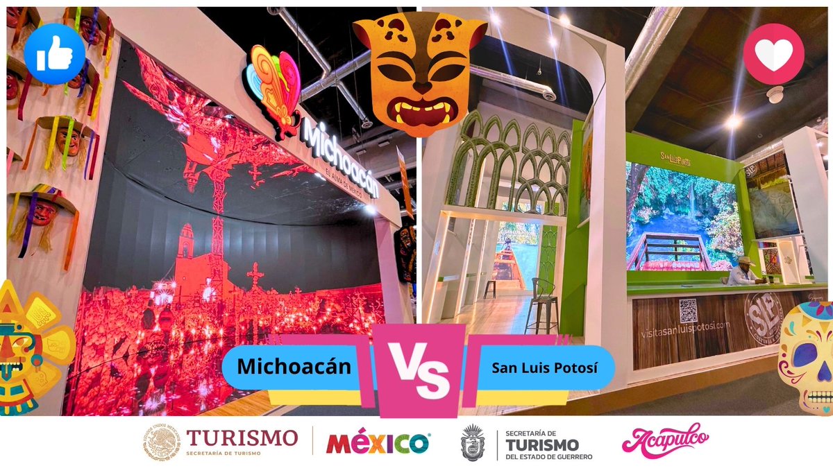 𝑶𝑪𝑻𝑨𝑽𝑶𝑺 𝑫𝑬 𝑭𝑰𝑵𝑨𝑳

#Michoacán y #SanLuisPotosí se enfrentan este domingo en la segunda ronda de la Competencia Virtual de Stands de estados de #México que estuvieron presentes en el #TianguisTurístico2024

@Sectur_Mich 👍
@secturslp ❤

Vota: bit.ly/3F5mzh0