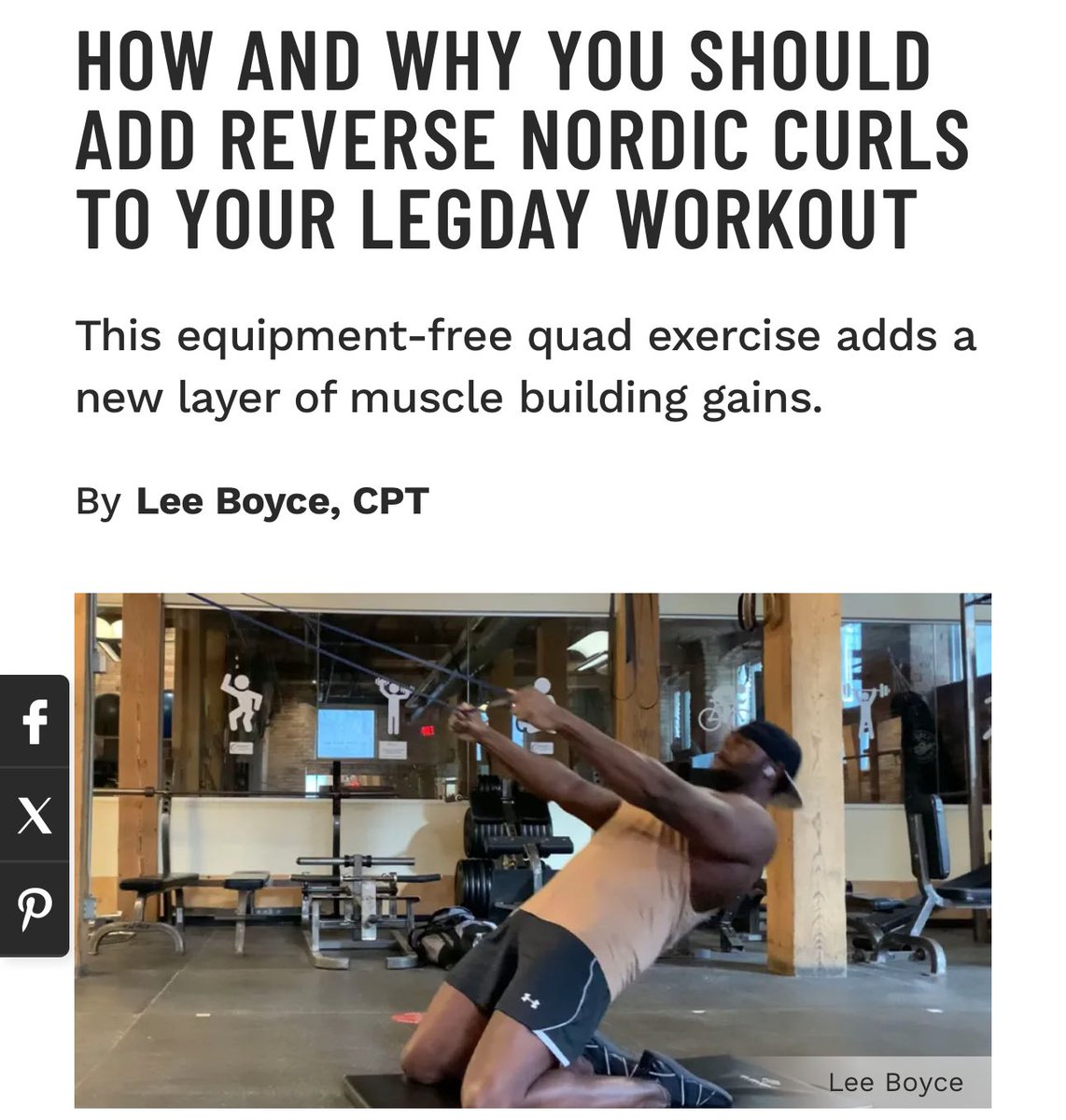 HOW AND WHY YOU SHOULD ADD REVERSE NORDIC CURLS TO YOUR LEGDAY WORKOUT This equipment-free quad exercise adds a new layer of muscle building gains. By Lee Boyce, CPT Read Article: muscleandfitness.com @coachleeboyce #exercise #technique #exercisetips #legs #lowerbody…