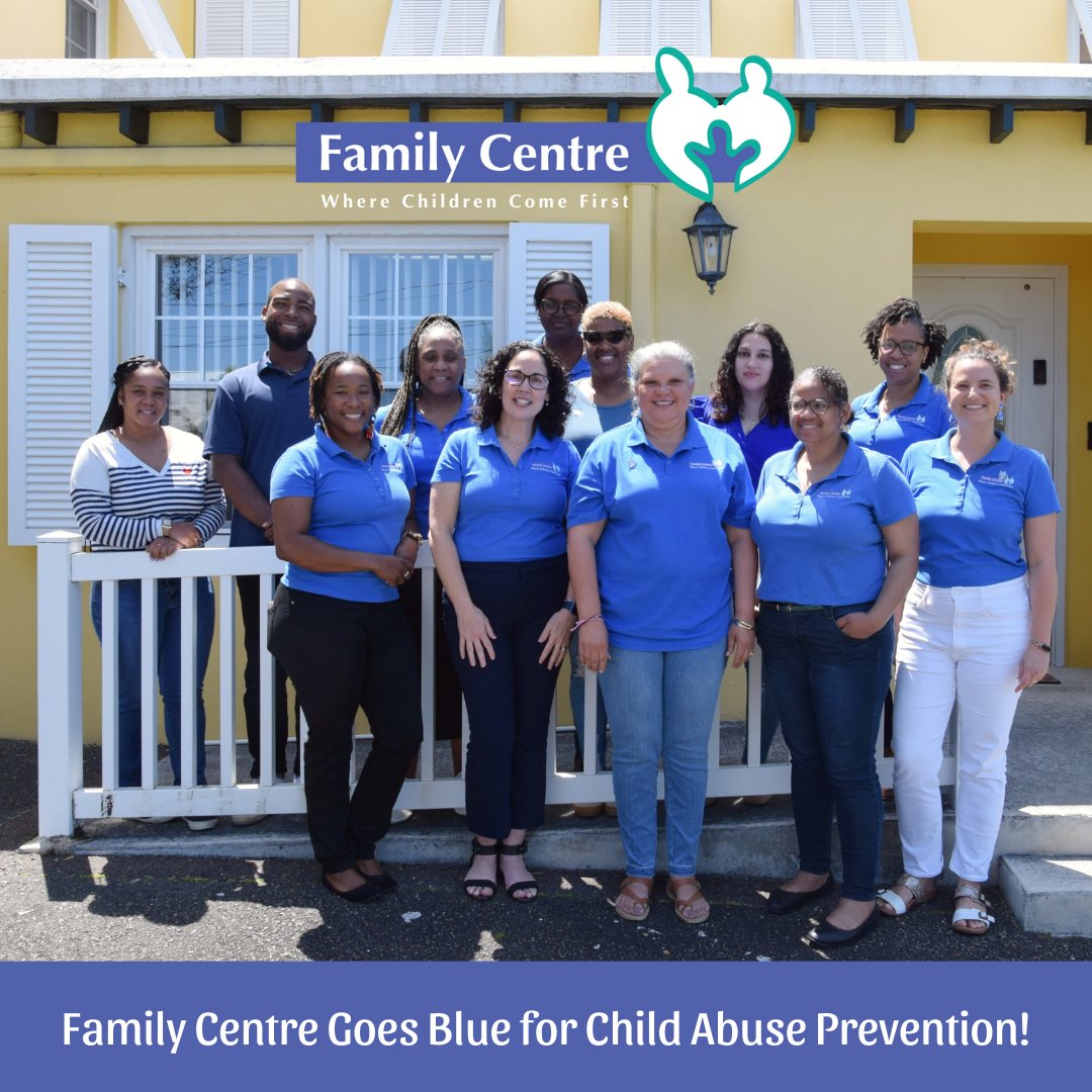 Standing united against child abuse! 💙 Today, the Family Centre team wears blue in support of #GoBlueDay. Together, we're committed to protecting Bermuda's children and supporting survivors. #GoBlue4BDAsKids #ChildAbusePrevention