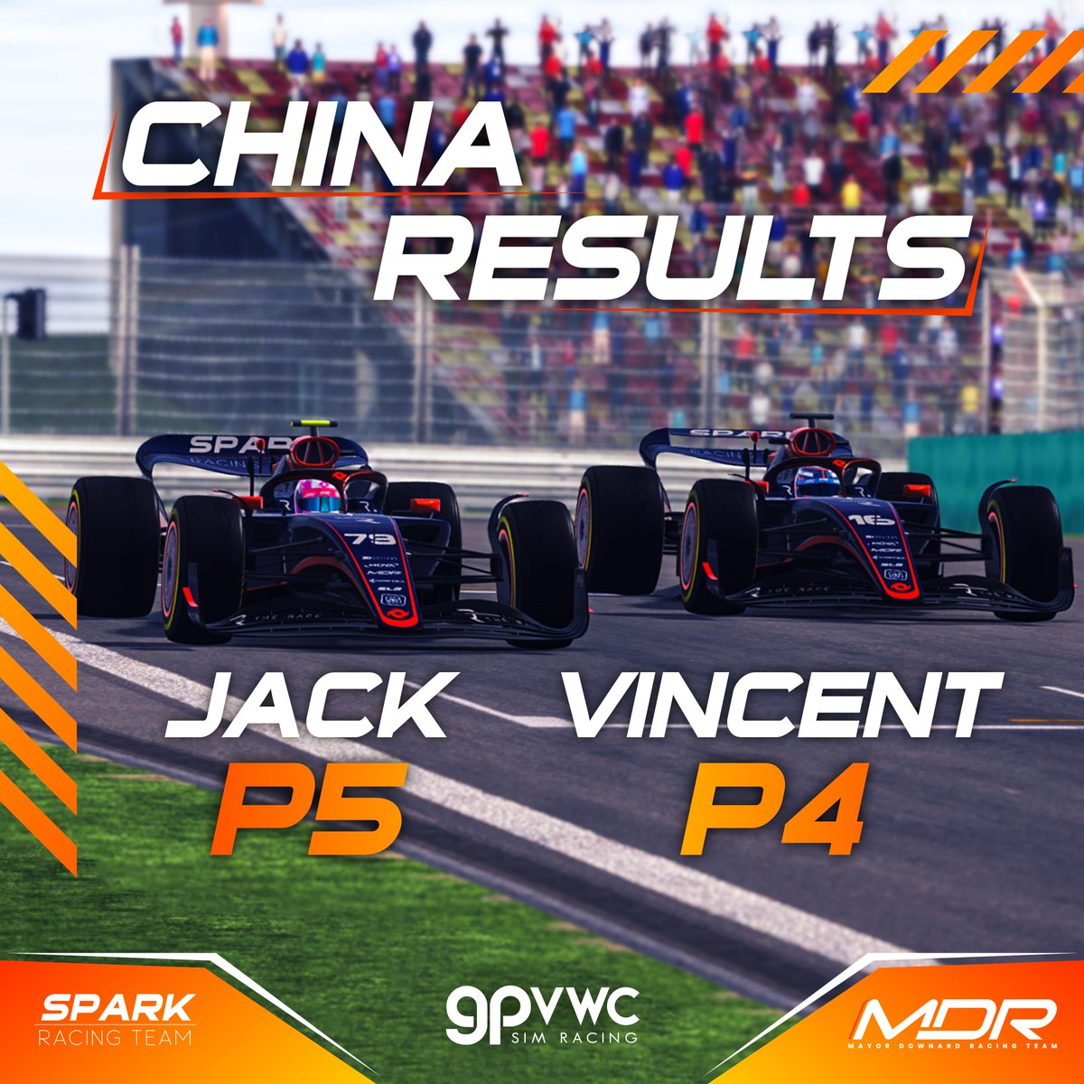 Jack put up a tough fight for the victory but had to surrender the lead a few laps before the end. #gpvwc #SL2 #simracing #esports #ChineseGP #top