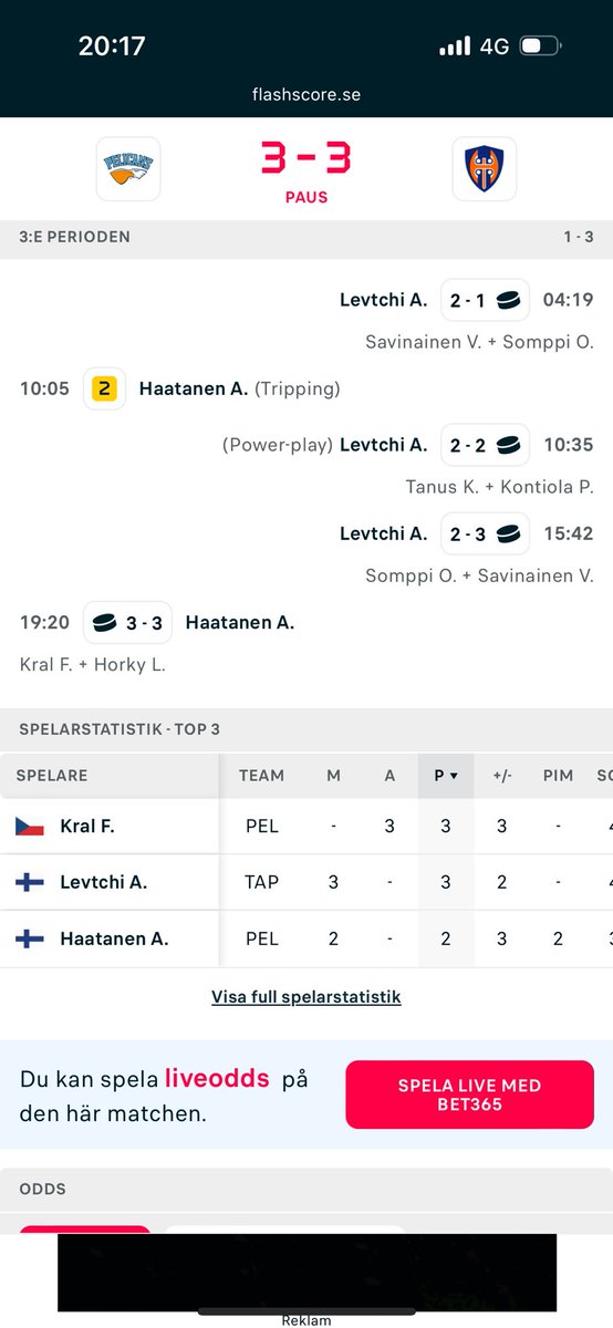 Levtchi med tre kassar i kvällens finalmatch, inga konstigheter egentligen