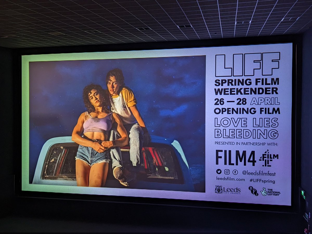 🌱 The first ever LIFF Spring Film Weekender is underway, with a sold-out preview of our opening film #LoveLiesBleeding at Vue in the Light, in partnership with @Film4. 👀 See the programme for the full weekend, 26-28 April: bit.ly/liffspring 🎟️ leedsfilm.com