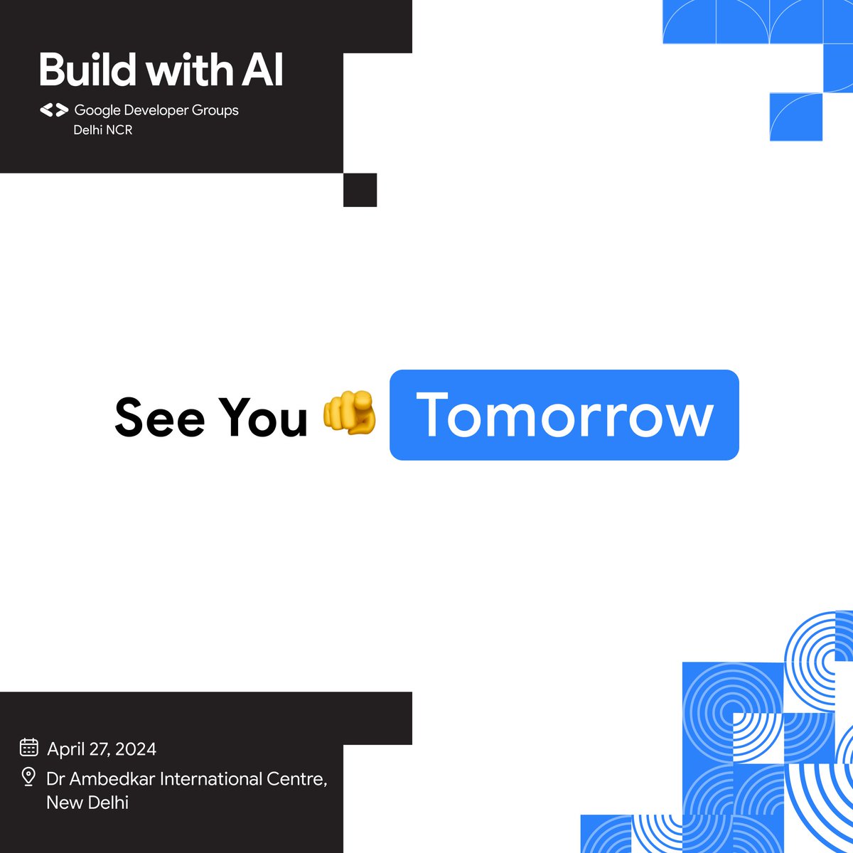 See you tomorrow at the forefront of the AI revolution! Get ready to be mind-blown at the 'Build With AI' brought to you by your favorite Google Developer Groups across NCR! 🔥