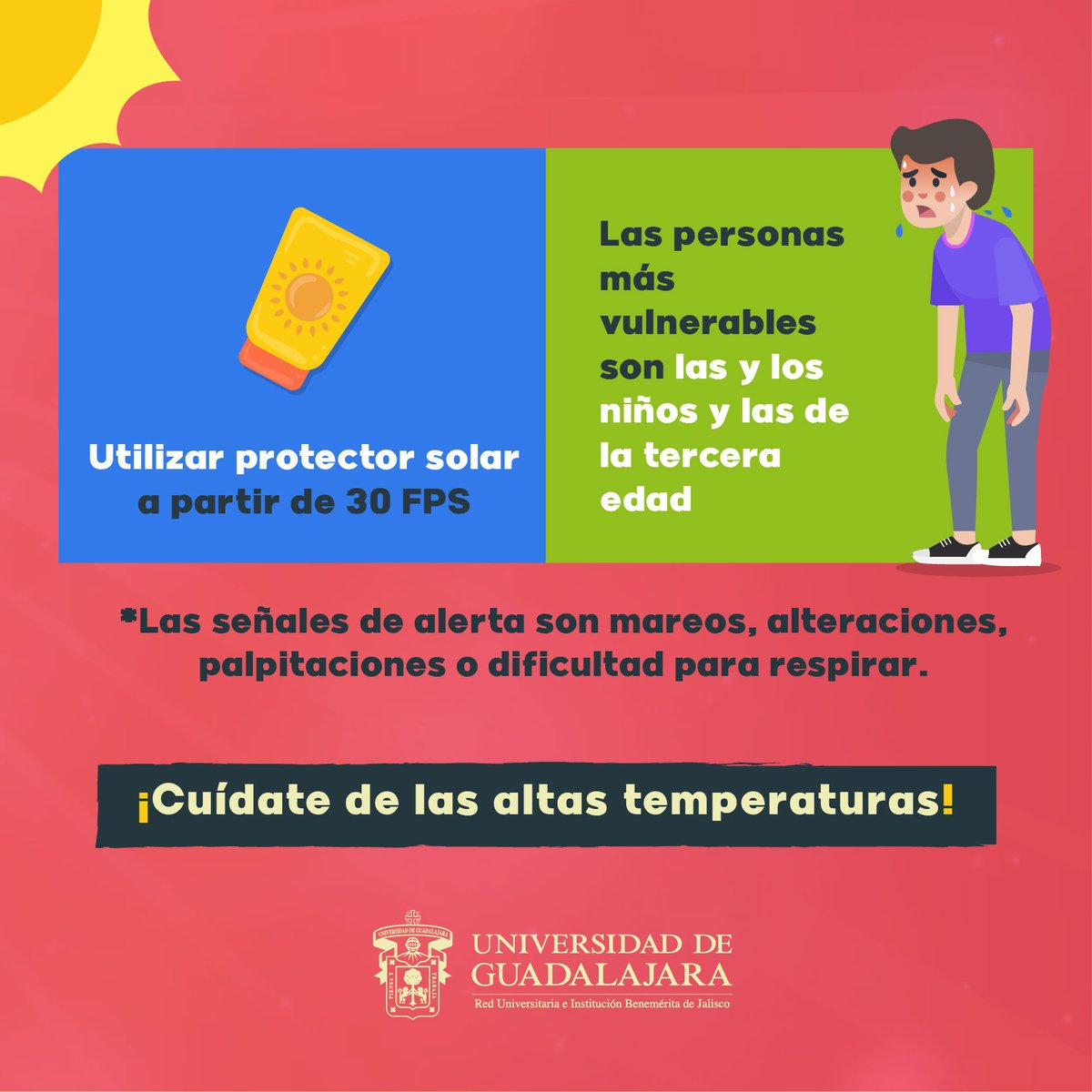 ¡Evita los golpes de calor! 🥵 Aquí tienes algunas recomendaciones para protegerte de las altas temperaturas durante esta temporada. 🌡️☀️