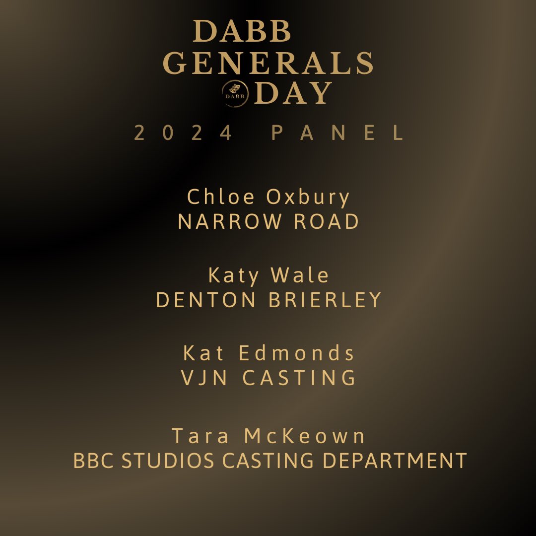 Here is your seventeenth look at our super panel for this years DABB Generals Day 2024! Thank you for joining us! @ChloeOxbury | @thenarrowroadco | @MissKatyWale | @CastingKat_ | @IonaMckeown