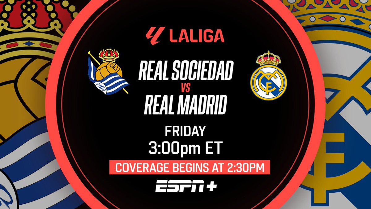 Join us for some Friday @LaLigaEN action on ESPN+ @AleMorenoESPN and me in studio @alikrieger & @sidlowe in San Sebastian @luchogarcia14 casually from KL! @IanDarke & Stewart Robson on comms