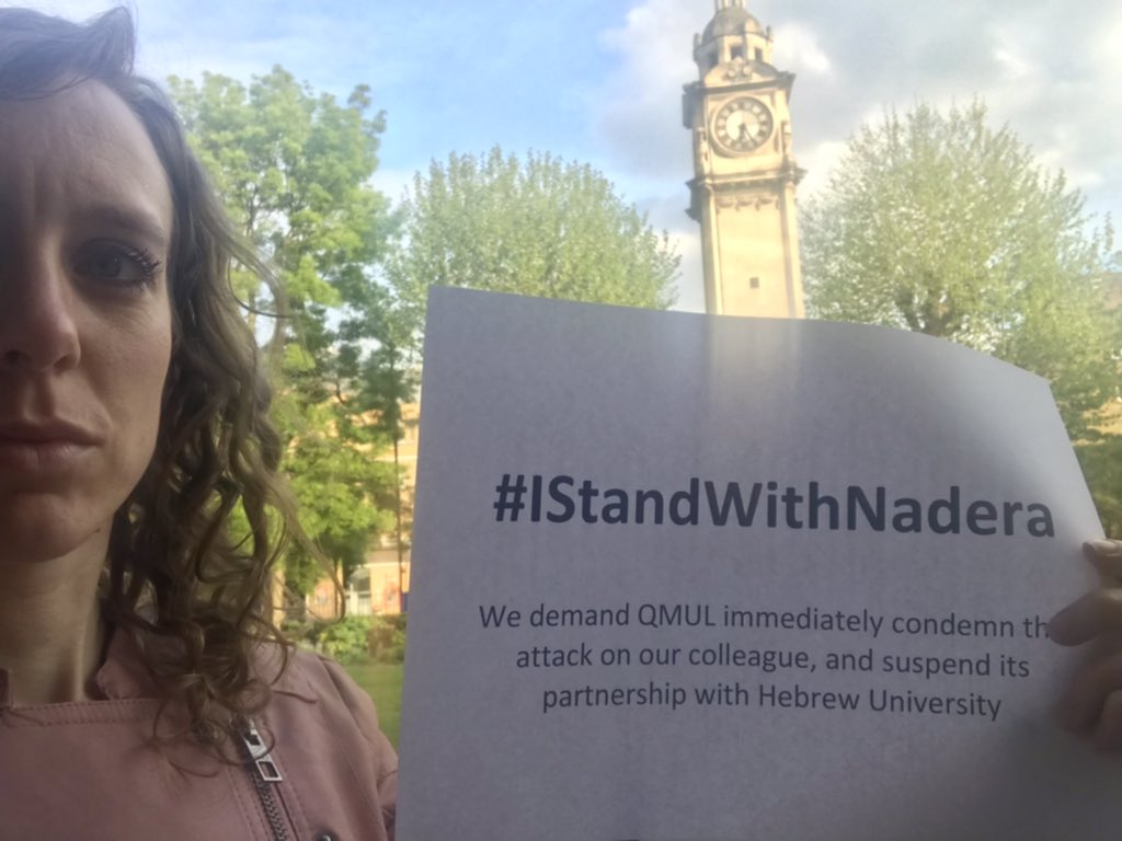 #IStandWithNadera @QMULPalestine @QMUL, I found the pretty location on campus but you’re not looking pretty in your silence about the treatment of our colleague. (As reported in @guardian theguardian.com/world/2024/apr…)