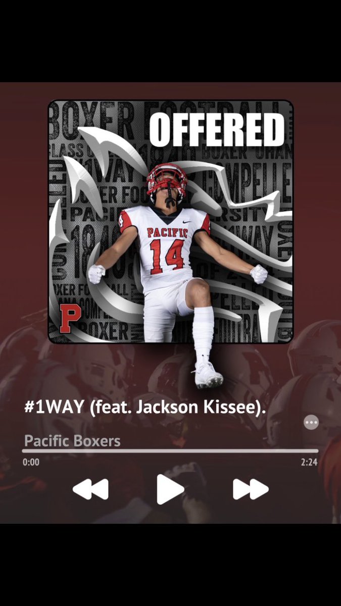 After an amazing conversation with <a href="/CoachCamy75/">Zach Camy</a> I am blessed to receive an offer to Pacific University! 🔴⚪️<a href="/JustinLeathers/">Coach Leatherman</a> @DeclanBrownL <a href="/Boxer_Football/">Pacific Football</a>