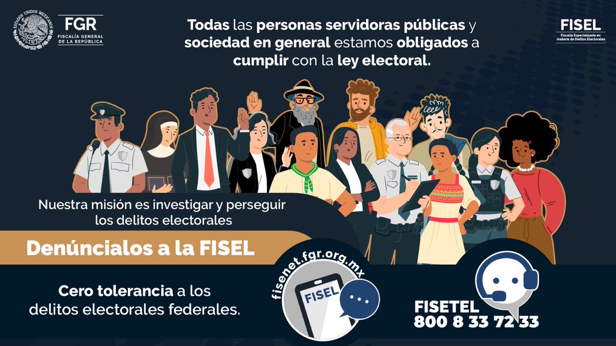 Las servidoras y servidores públicos deben abstenerse de realizar cualquier conducta que comprometa la imparcialidad y equidad de las #Elecciones2024. Si detectas alguna irregularidad, #DenúncialosEnLaFISEL