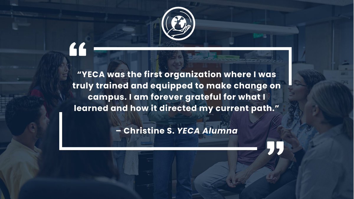 Last weekend, YECA held its first-ever, in-person Steering Committee Reunion! A highlight of spending time with alumni like Christine was hearing why they still support YECA. If you want to support faithful climate action, consider donating for Earth Week! yecaction.org/take-action/do…