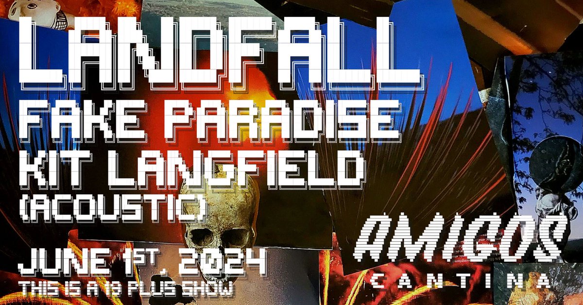 JUST ANNOUNCED: Landfall (EP Release Show) w/ Fake Paradise and Kit Langfield (Acoustic Set) Saturday, June 1st, 2024 10pm 19+ w/ Valid ID $12 + tax in advance online by visiting showpass.com/landfall-w-fak… (service charges apply to online sales)