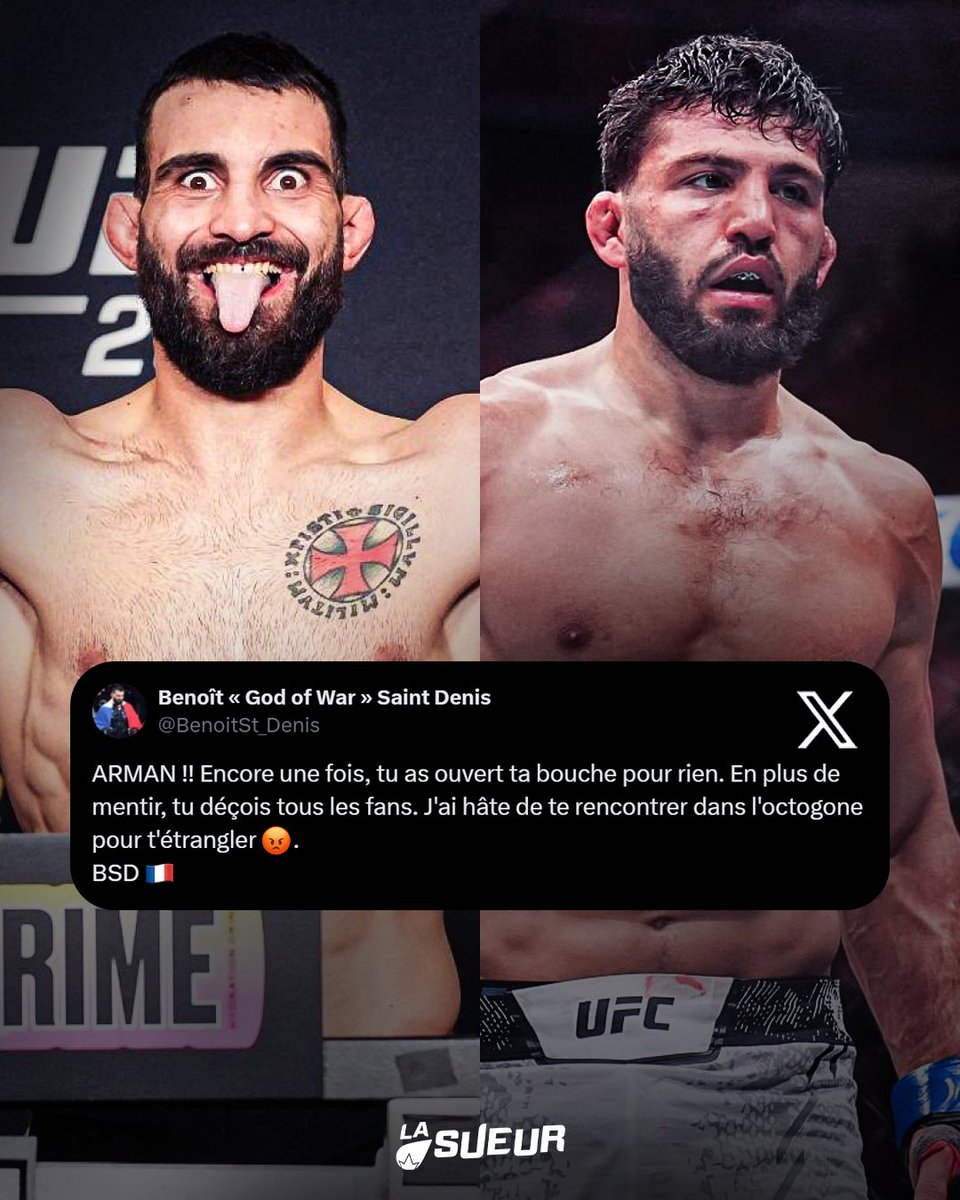 🗣️ 'J’ai hâte de te rencontrer dans l’octogone pour t’étrangler.' 😡

La réaction de Benoît Saint Denis à l’annulation de son combat en grappling face à Arman Tsarukyan ! 😱

LE MESSAGE EST PASSÉ. 😤