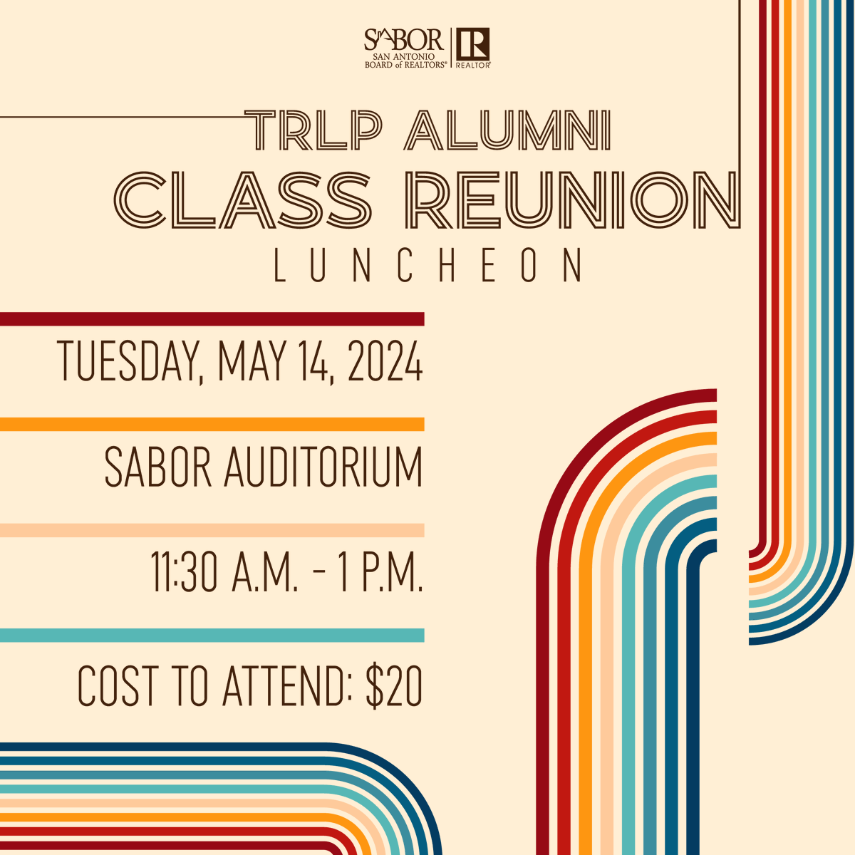 Attention Texas REALTORS® Leadership Program alumni! 🎓 Take a trip down memory lane and register today for the TRLP Alumni Class Reunion Luncheon happening on Tuesday, May 14! Connect with old friends and reminisce about your TRLP journey! bit.ly/4adBIuv