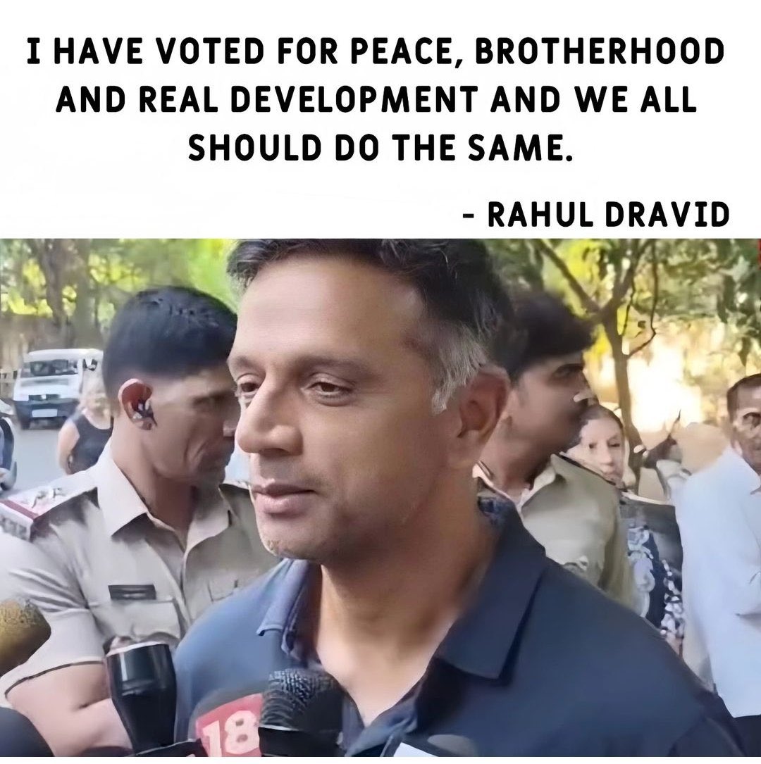 Good to know Rahul Dravid voted for Congress
