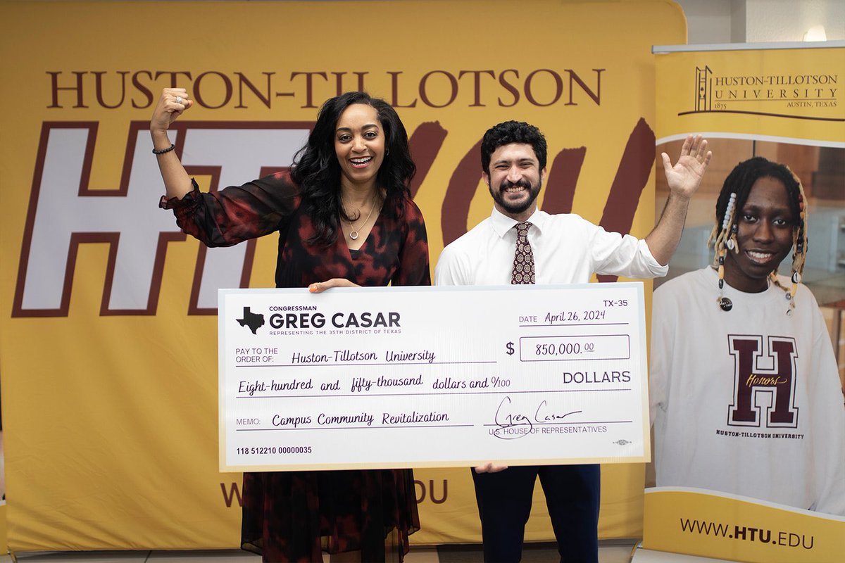 MAKING A DIFFERENCE: Congressman Greg Casar delivers $850,000 to Huston Tillotson University for campus renovations, federal funds made possible through the Community Project Funding process. #hbcu